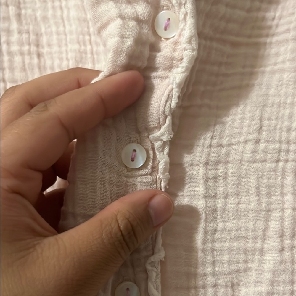 Anthropologie Pink Shirt with Embroidered - Picture 5 of 9